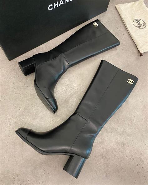 chanel high boots gold|chanel heeled boots.